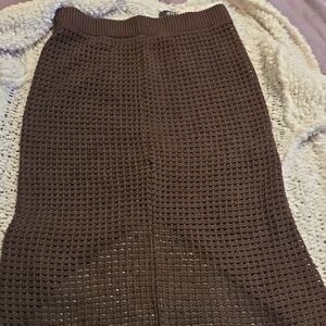 Brown Knit Women Skirt
